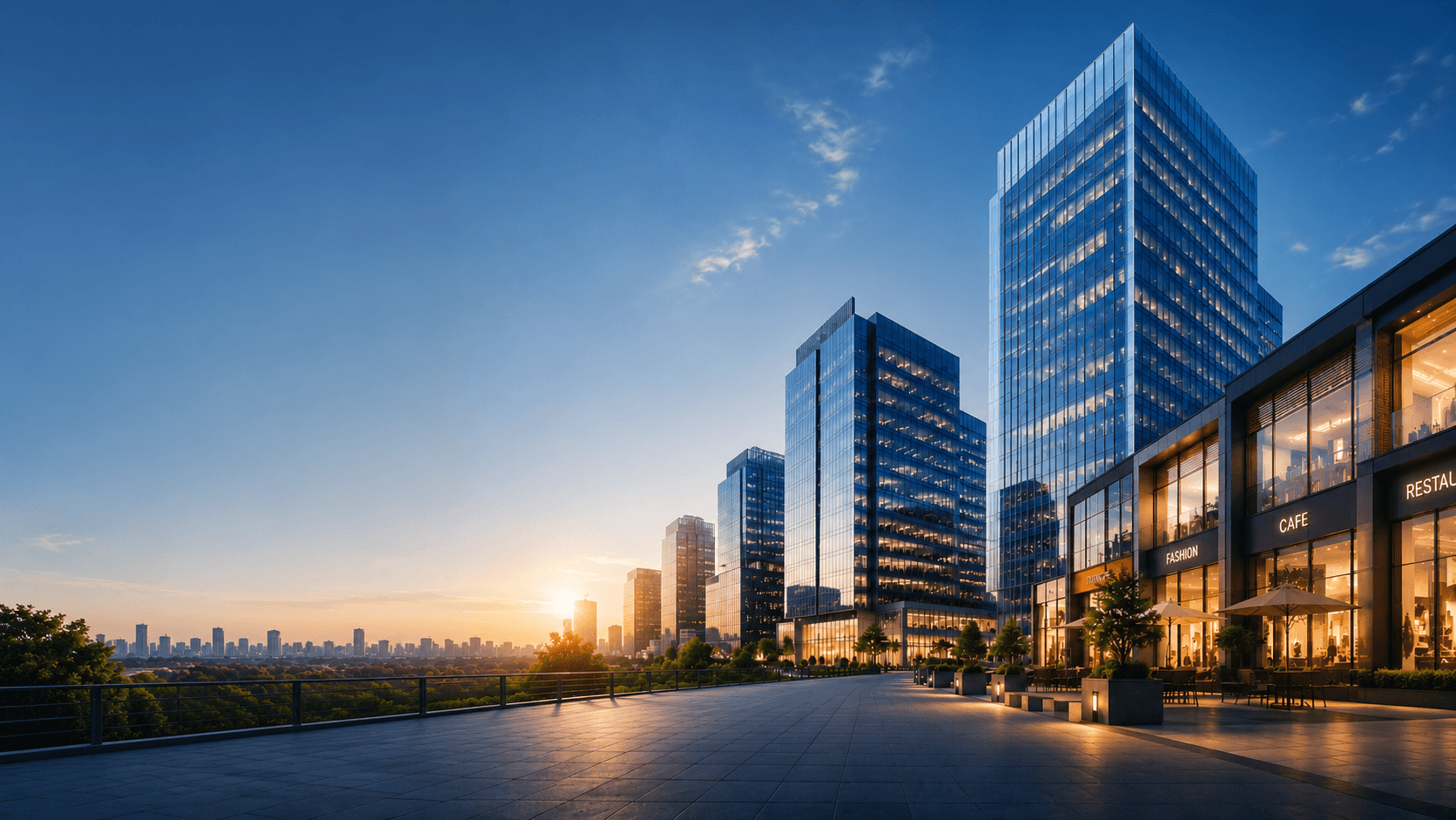 Commercial real estate workspace background